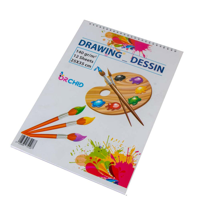 Drawing Sketch Paper, 12 Sheets, White, 140gm
