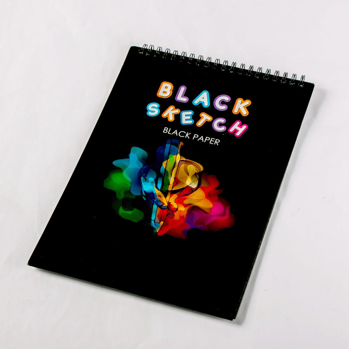 Yassin 1130 Spiral Dark Black Sketch 16K 18.5x26 cm, 30 Sheets, Black
