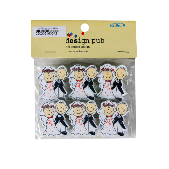 OE Paper Wooden Clips, Pack of 6