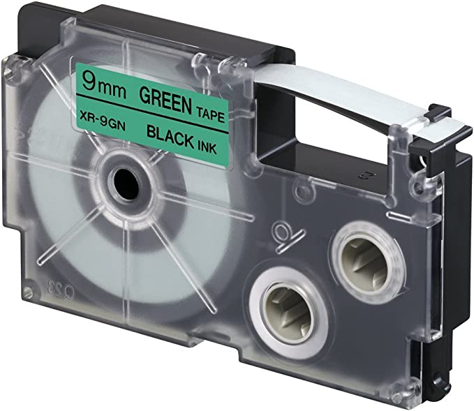 Casio XR Tape Cartridge for Label Printer, 9 mm, Black Ink