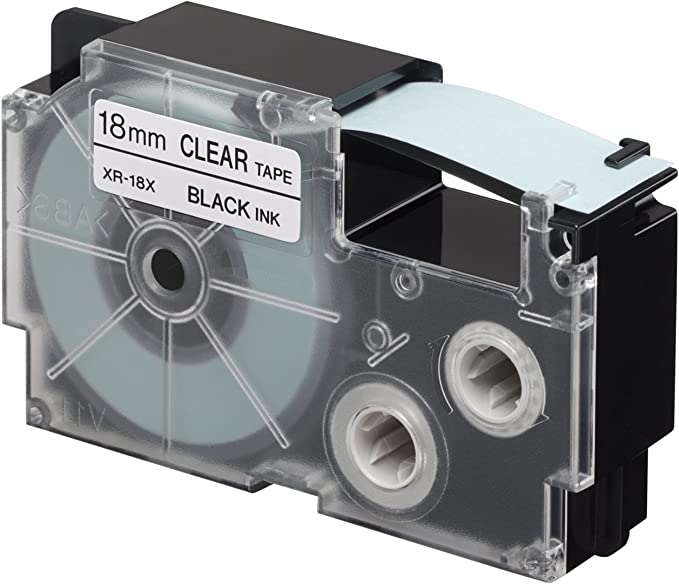 Casio XR Tape Cartridge for Label Printer, 18 mm., Black Ink