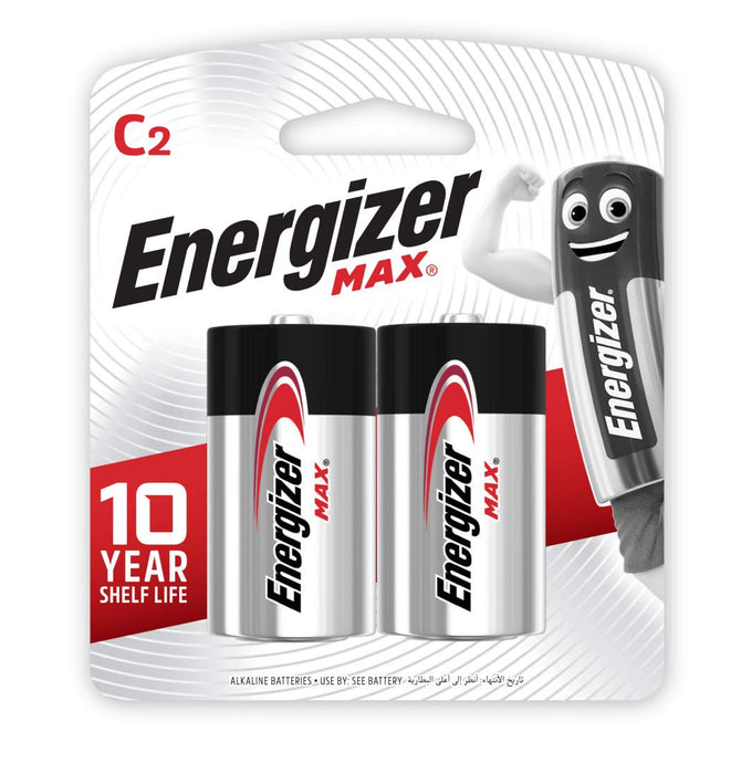 Energizer Max C Alkaline Batteries, 2 Pieces