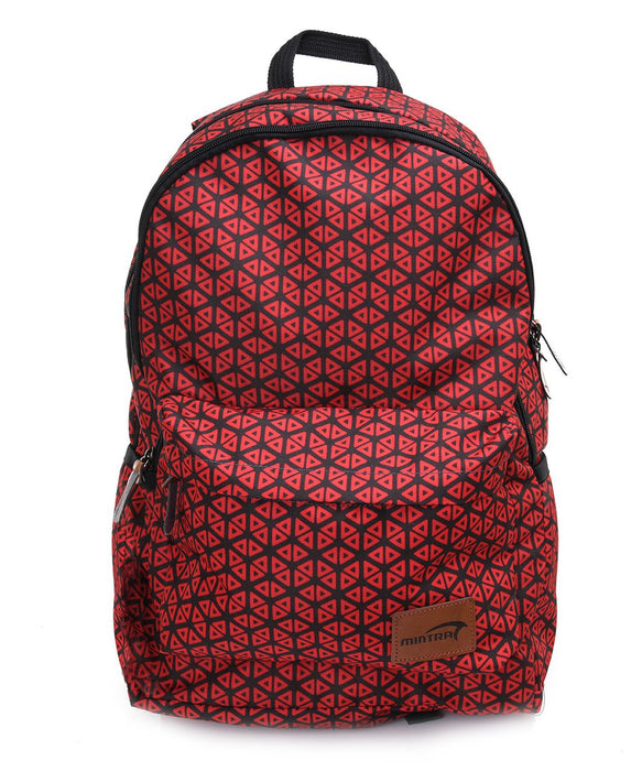 Mintra Printed Backpack, Size 14 D x 29 W x 49 H cm, Red Triangle