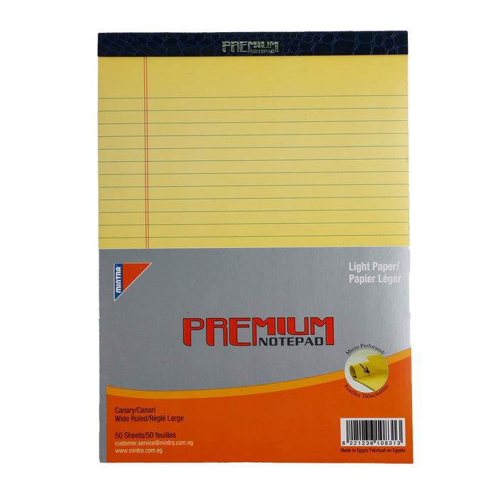 Mintra Premium Block Note, 50 Pages, Yellow Paper, Large