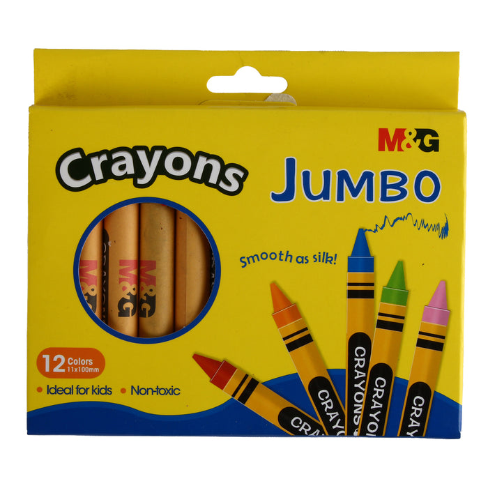 M&G AGMX4224 Jumbo Wax Crayons, Set of 12