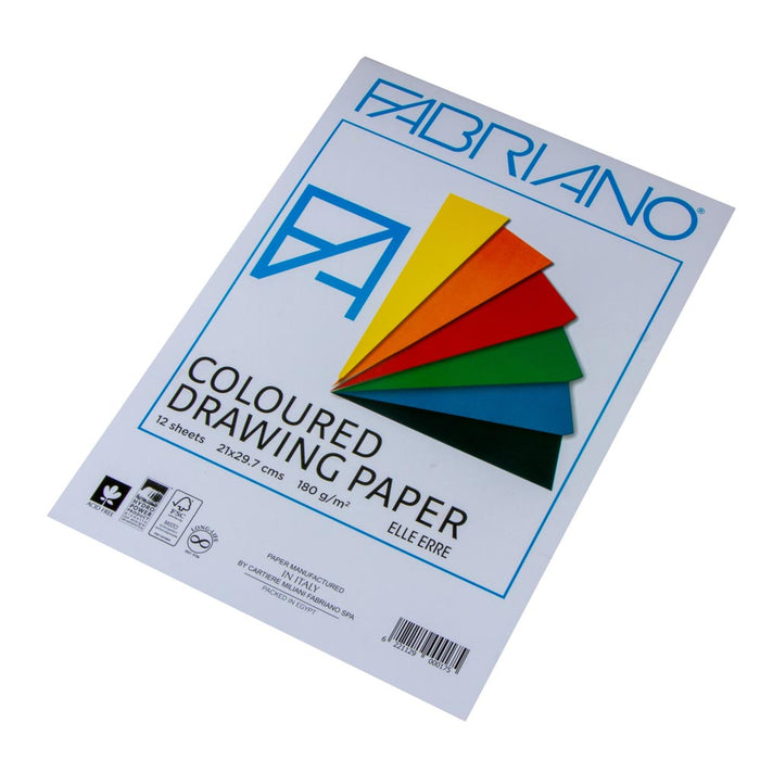 Fabriano Colored Drawing Paper, 12 Sheets, 180 gm.