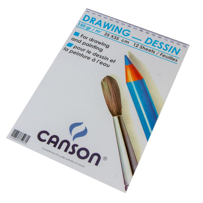 Canson Drawing Sketch Paper, 1/8 Sheet Paper, 12 Sheets, 150gm, 25X35, White