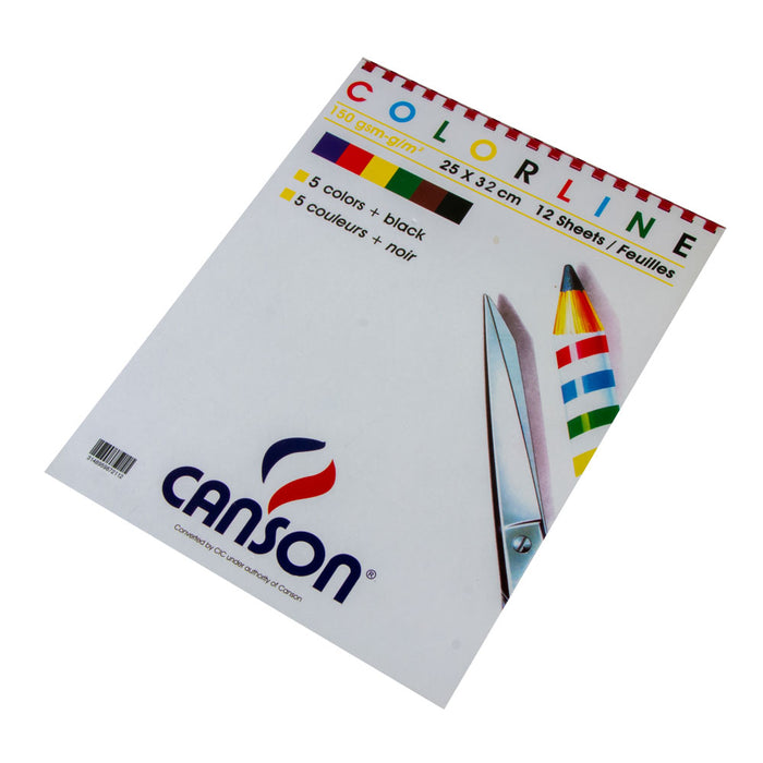 Canson Drawing Sketch Paper, 1/8 Sheet Paper, 12 Sheets, 150gm, 25X35, Colored