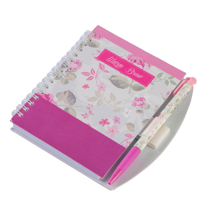 YASSIN 82774D Spiral Notebook with Pen, Loly, A6 (10.5 x 14.8cm), Pink