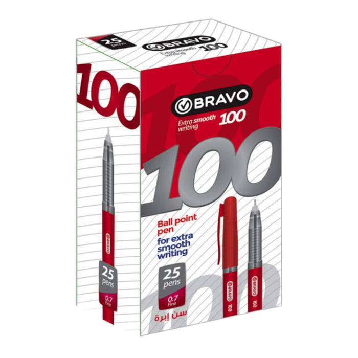 Bravo 100 Ballpoint Pens, Pack of 25 Pen