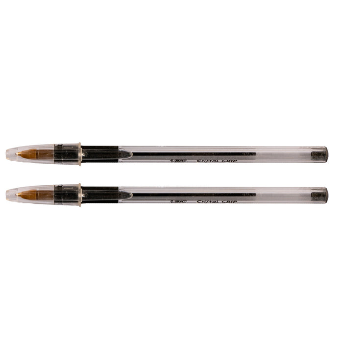 Bic Cristal Grip Ballpoint Pen, Medium, Pack Of 2 —
