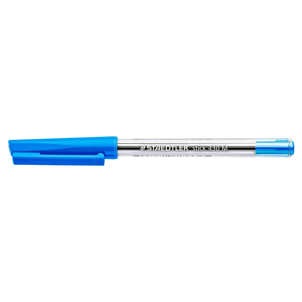 STAEDTLER Medium 0.5mm 430 Stick Ballpoint Pens Writing Pen Smooth - Black,  Blue & Red Ink - Pack Of 5