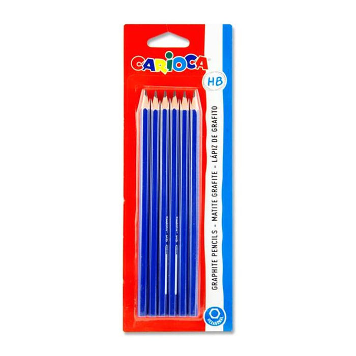 Carioca 42799 HB Wooden Pencils without Eraser, Pack of 6