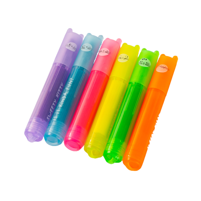 M&G AHM22574 Mini Highlighter, So Many Cats Neon, 6 Colors