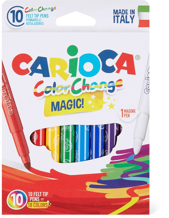 Carioca 42737 Color Change Magic Markers, Set of 9+1