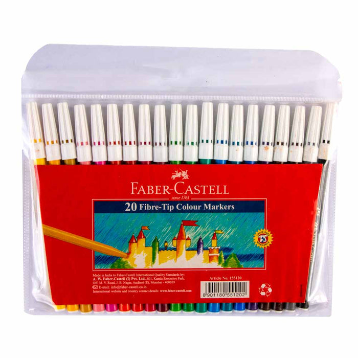 Faber Castell 1155120 Fibretip Colors, 20 Colors