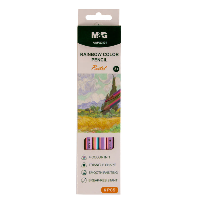 علبة قلم خشب الوان باستيل 12 لون من M&G