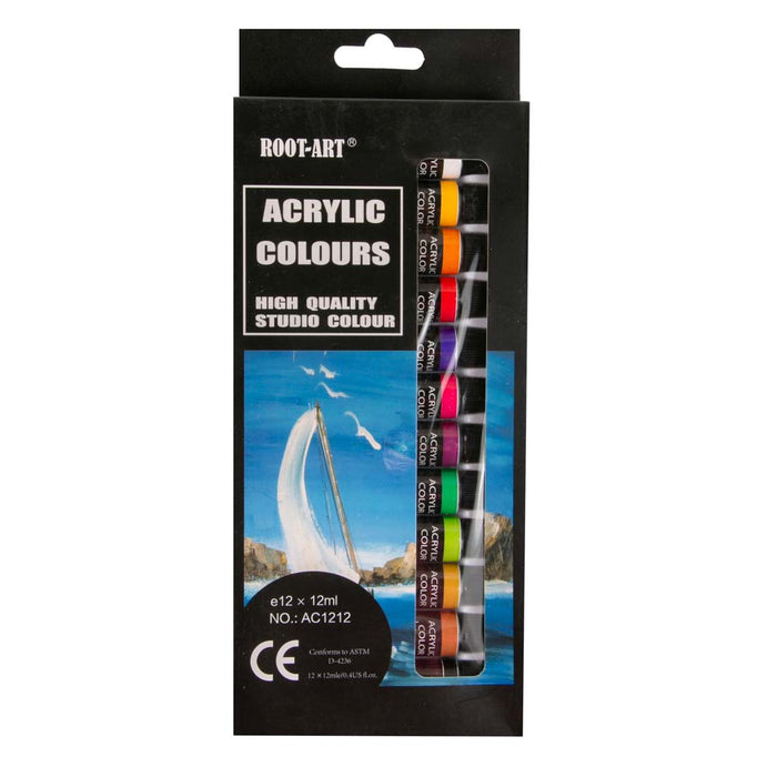 Acrylic Colors, Set of 12 Tubes