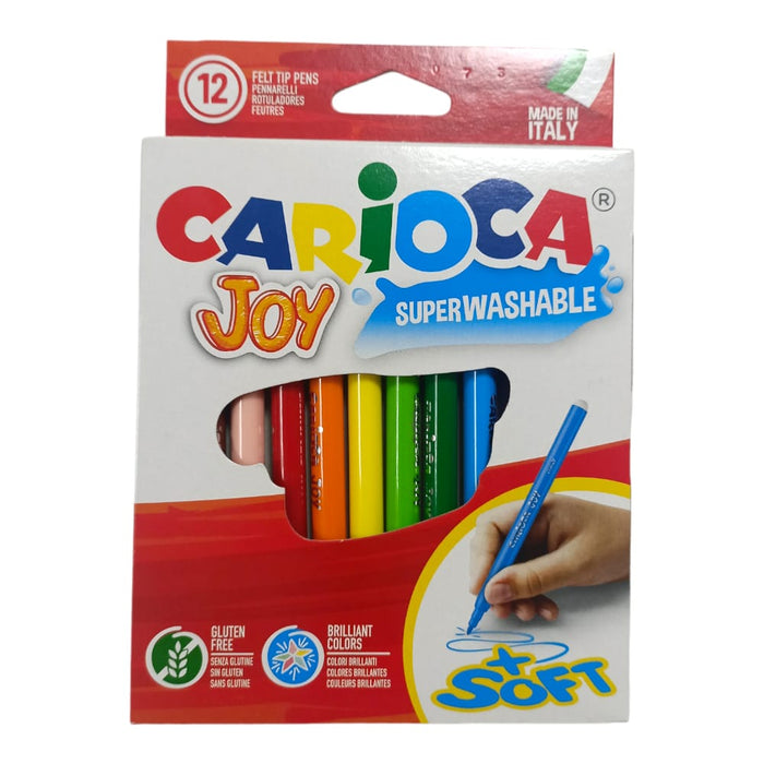 Carioca Jumbo SuperWashable Coloring Markers, 12 Pieces