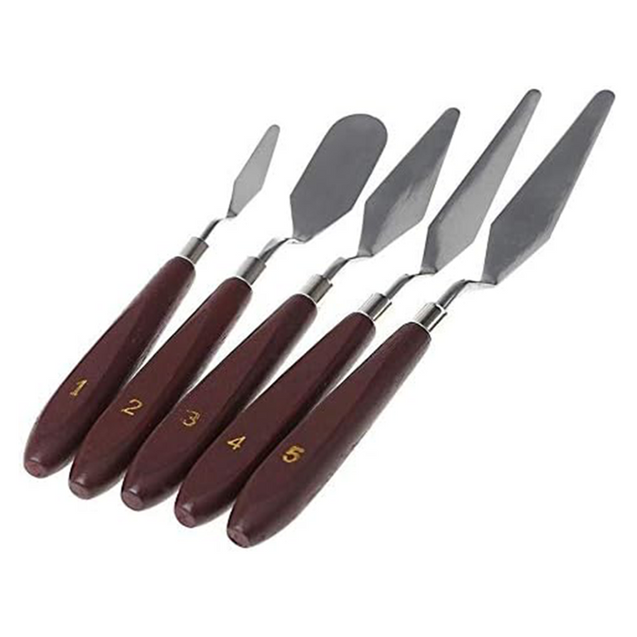 Keep Smiling Painting Knives of Various Size & Shapes, Set of 5