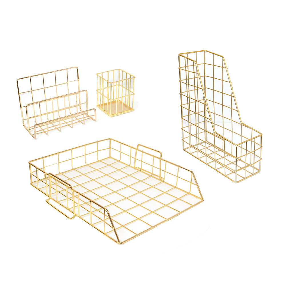 Metal Desk Set, 4 Pcs.