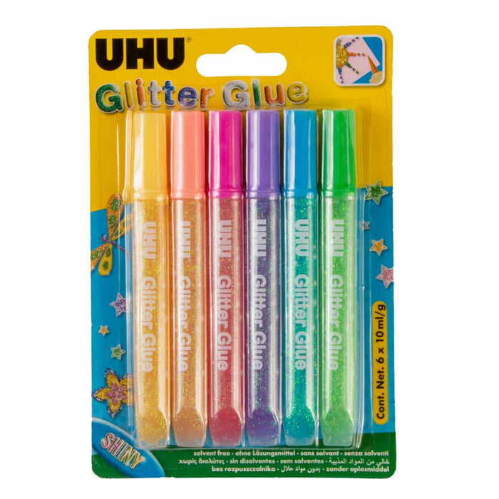 UHU Glitter Glue, 6 Tube