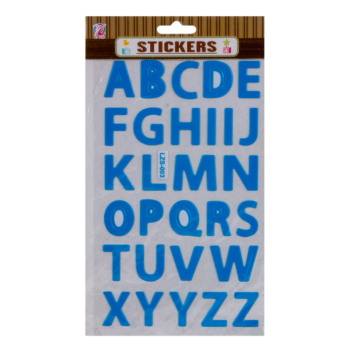 English letters sticker E-76, Blue