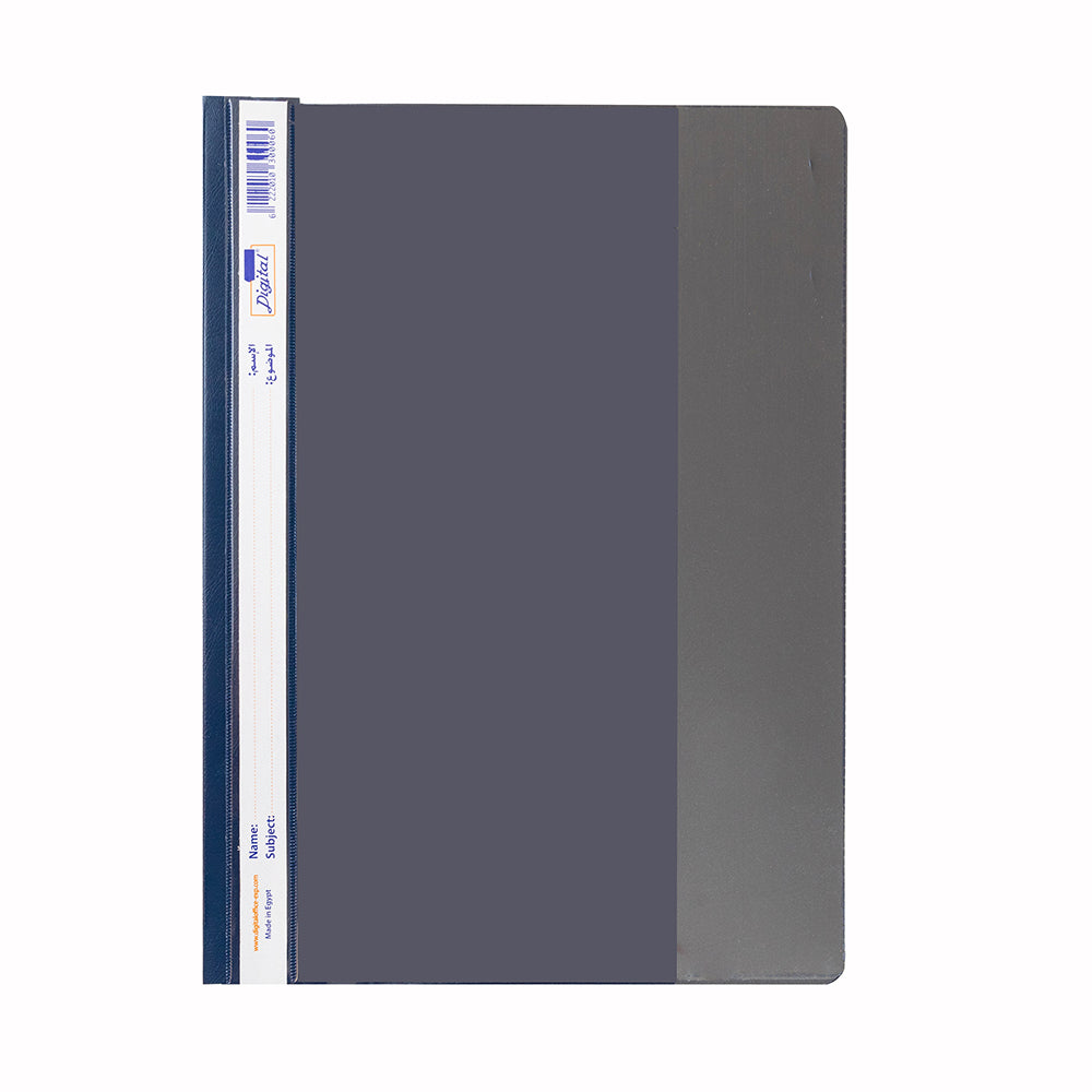 Plastic Report File with Pocket, Navy Blue