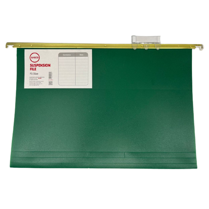 Sasco Metal Hanging Plastic File, Green