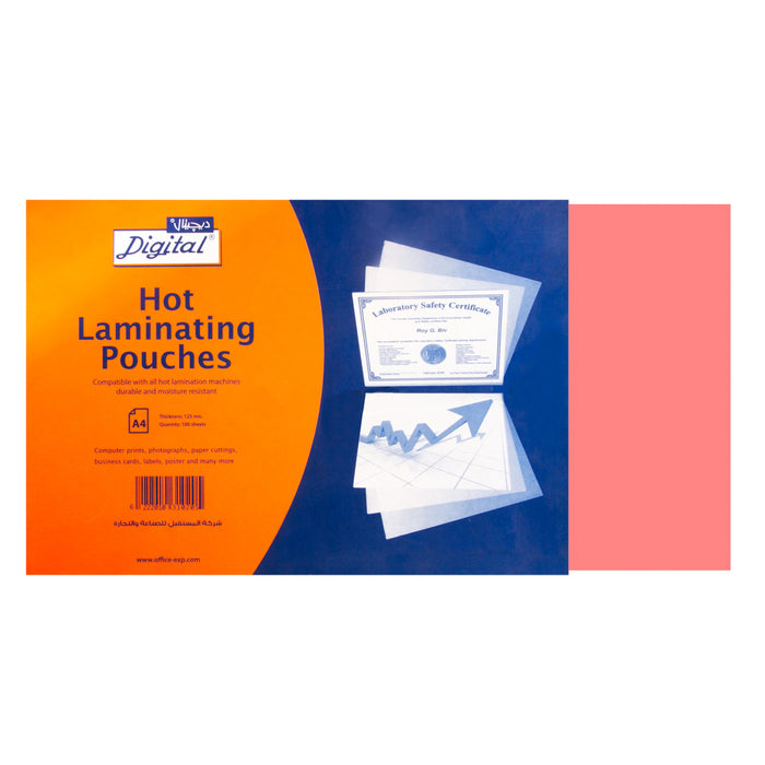 Digital Lamination Pouches, 125 mic., Size A4  (29.5 x 21cm), Pack of 100