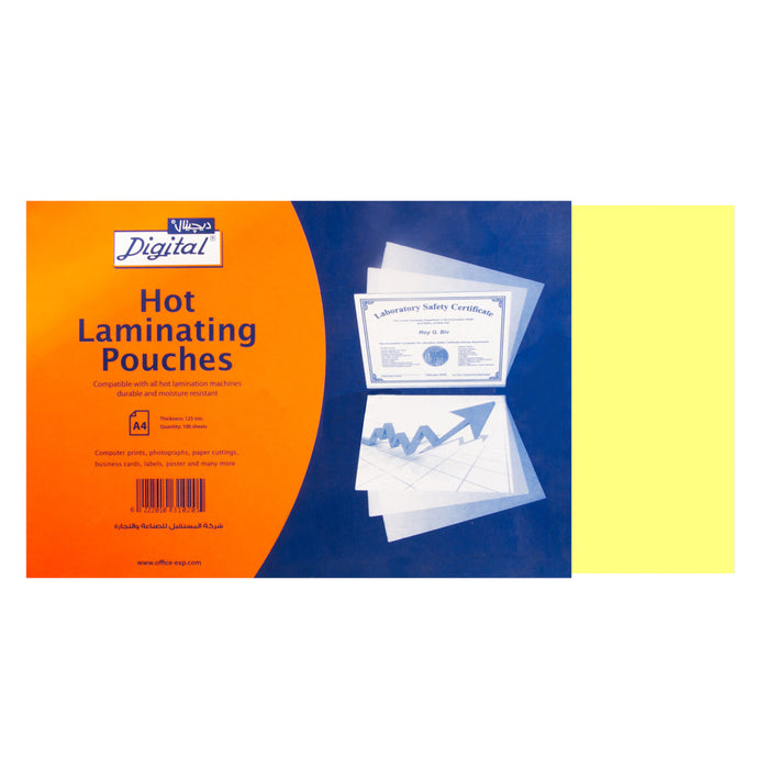 Digital Lamination Pouches, 125 mic., Size A4  (29.5 x 21cm), Pack of 100