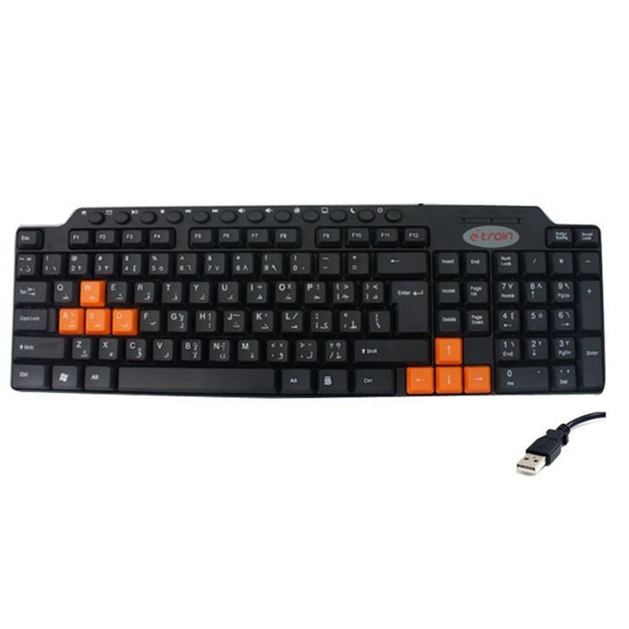 E-Train KB012 Multimedia Compact Keyboard, 104-Key, Black