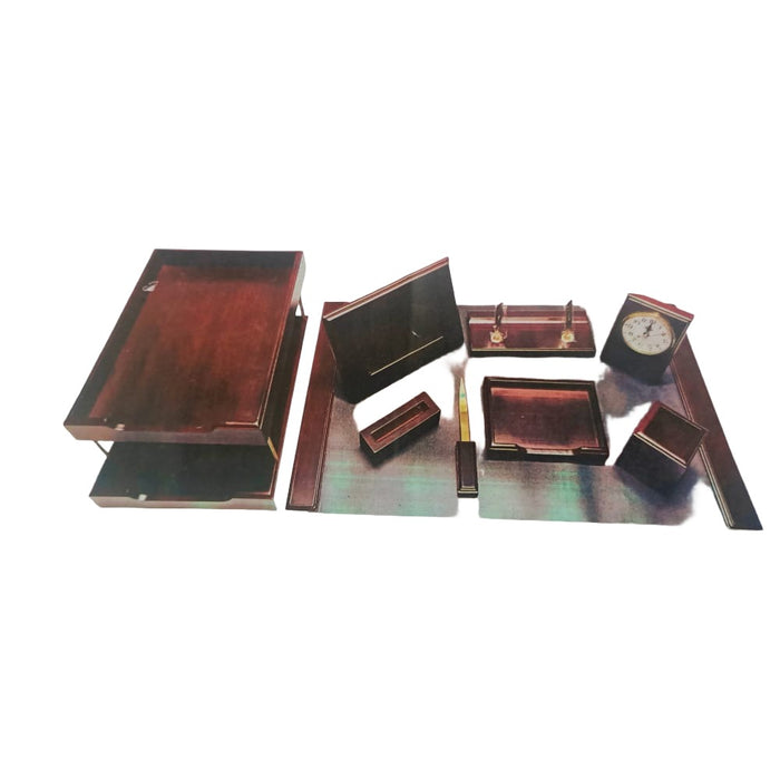 El Manar M149 Desk Set, Brown 10pcs