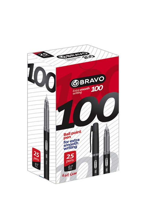 Bravo 100 Ballpoint Pens, Pack of 25 Pen