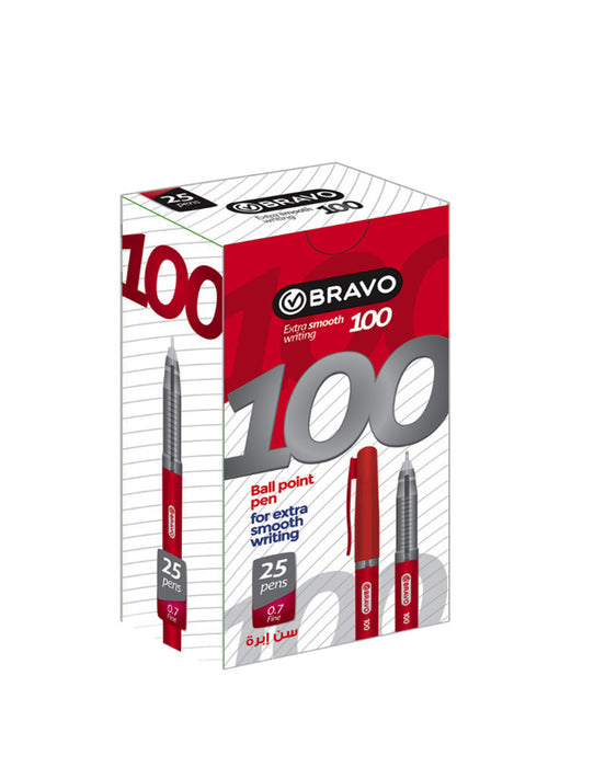 Bravo 100 Ballpoint Pens, Pack of 25 Pen