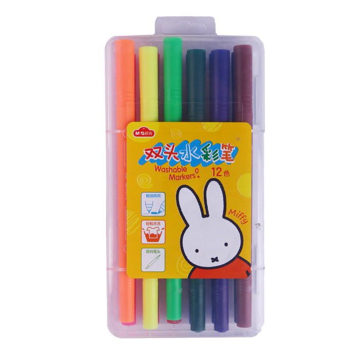 M&G FCPN0238 Washable Markers, Dual Point, Set of 12