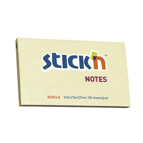 HOPAX Stick’n 21009 Sticky Notes, 7,6×12,7 cm, 100 sheets, Yellow