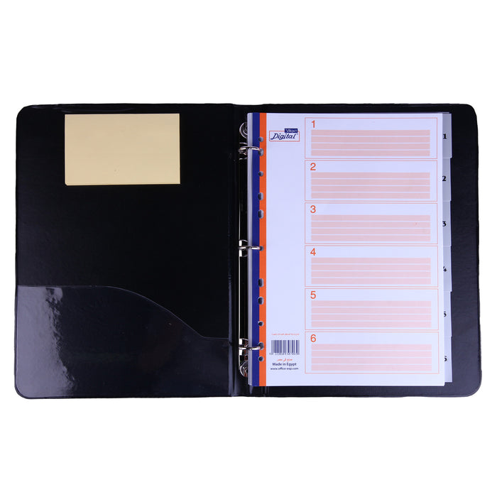 Digital Planner with 3 Ring Mechanism, Index Dividers 1-6 Tabs, 30 A4 Paper Sheets, Self Adhesive Notes