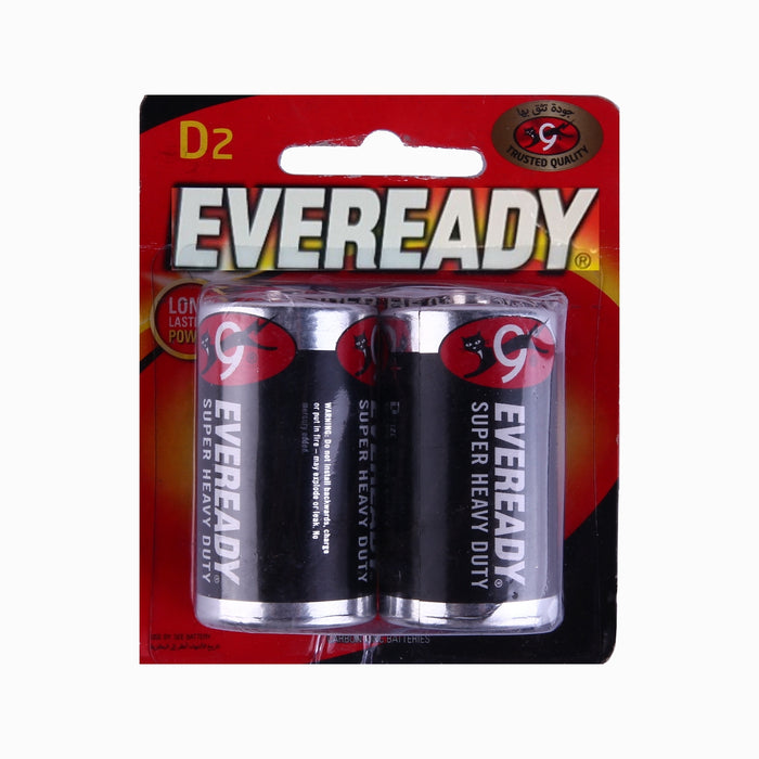 Eveready D Carbon Zinc Batteries, Pack of 2