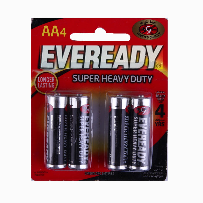 Eveready AA Carbon Zinc Batteries, Pack of 4