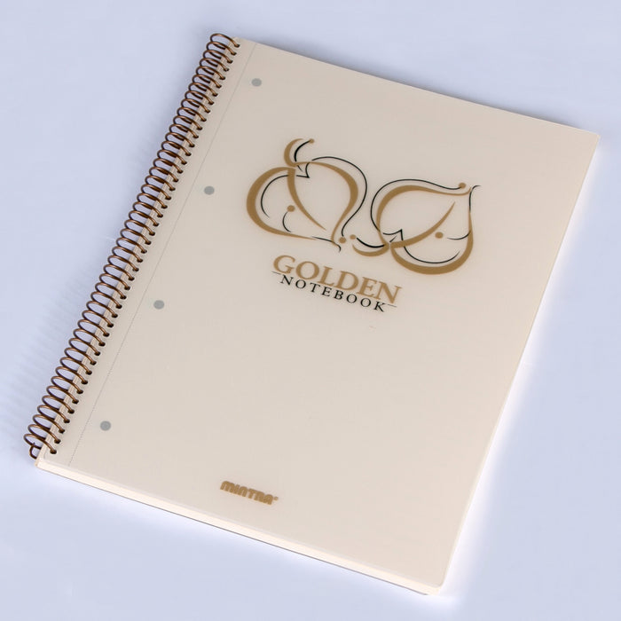 Mintra Gold & Silver Notebook, A4 (29.5 x 21cm), Lined Ruling 100 Sheets