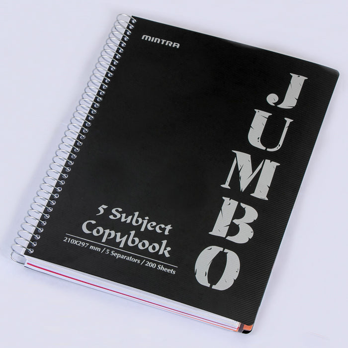 Mintra Jumbo Notebook A4, 5 Subject, Size 21 × 29.5 cm, Lined Ruling 200 Sheets