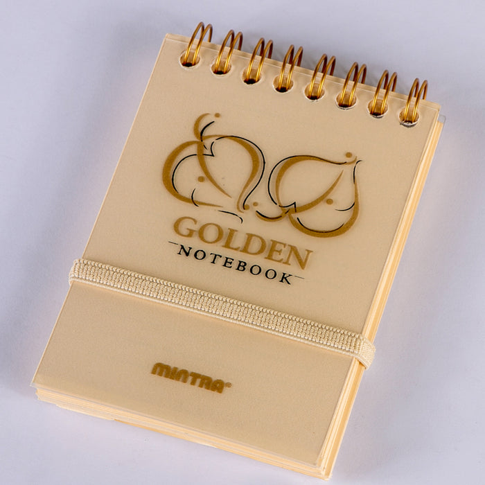 Mintra Gold & Silver Notebook, A7 (7.4 x 10.5cm), Lined Ruling, 80 Sheets