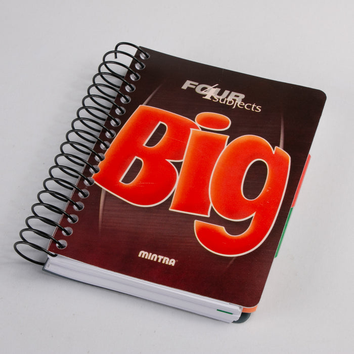 Mintra Big Notebook A6 (10.5 x 14.8cm), Lined, 4 subjects, 192 Sheets