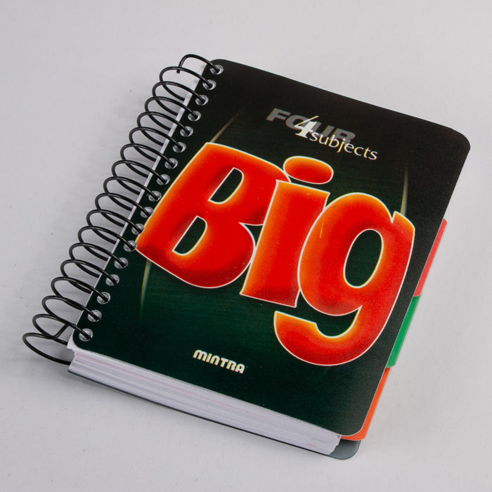 Mintra Big Notebook A6 (10.5 x 14.8cm), Lined, 4 subjects, 192 Sheets