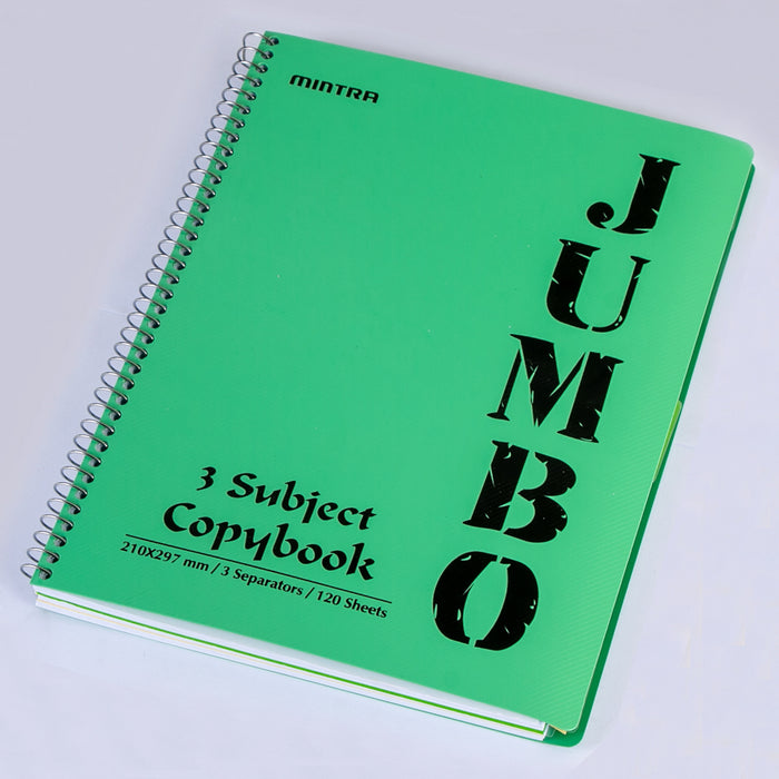 Mintra Jumbo Notebook A4, 3 Subject, Size 210 × 279 mm, Lined Ruling, 120 Sheets