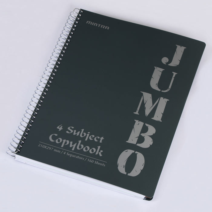 Mintra Jumbo Notebook,  Size A4 (21 × 29.5 cm), 4 Subject, Lined Ruling 160 Sheets