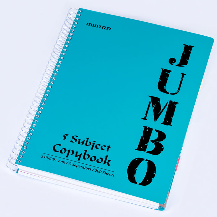 Mintra Jumbo Notebook A4, 5 Subject, Size 21 × 29.5 cm, Lined Ruling 200 Sheets