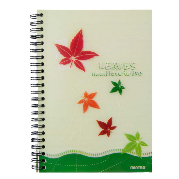 Mintra Double Wire Notebook, 20.2×14cm, 100 sheets, Leaves, Green