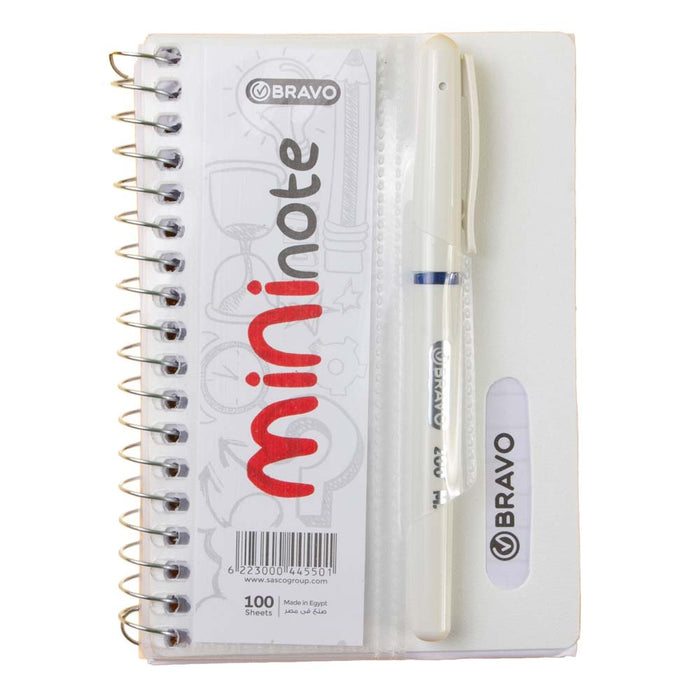 Bravo Mini Notebook, 100 Sheets With Pen